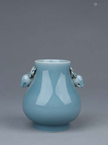 A Chinese Misty Blue Glaze Porcelain Zun