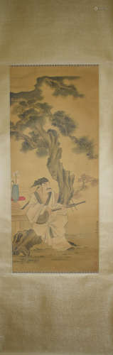 A Chinese Silk Scroll Painting