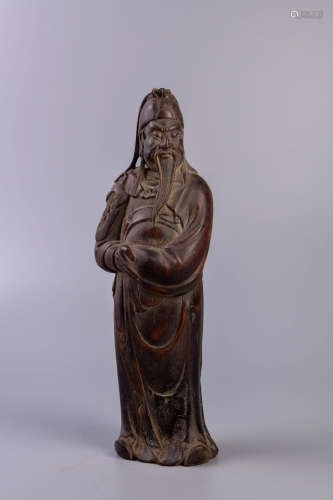 A Chinese Eaglewood Statue of The Duke Guan