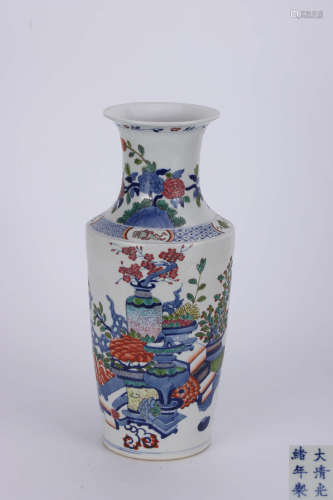 A Chinese Multi-colored Porcelain Flower Vase