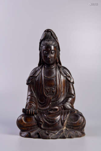 A Chinese Eaglewood Guanyin Statue