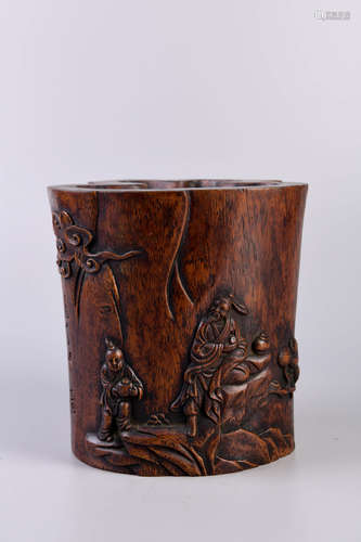 A Chinese Eaglewood Brush Pot