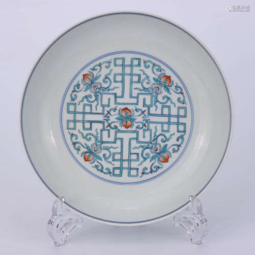 A Chinese Doucai Porcelain Plate