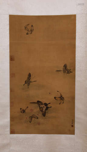 A Chinese Flower&butterfly Painting, Ma Yuan Mark