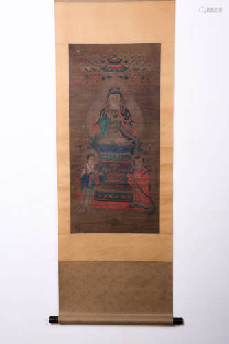 A Chinese Songzi Guan Yin Painting, Ding Yunpeng Mark