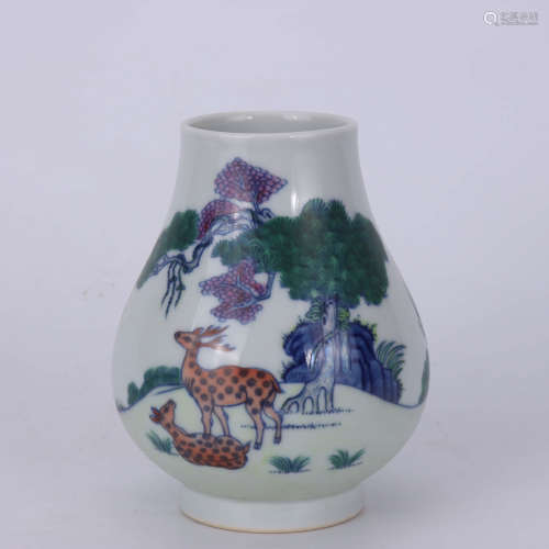 A Chinese Doucai Porcelain Zun