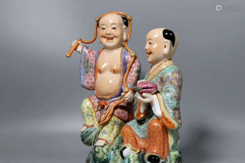 A Chinese Multi-colored Porcelain Figure Statue