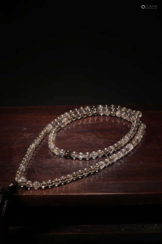A Chinese Natural Crystal Buddha Beads String, 108pcs