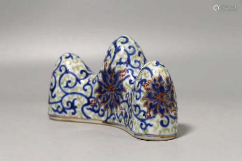 A Chinese Doucai Porcelain Brush Holder