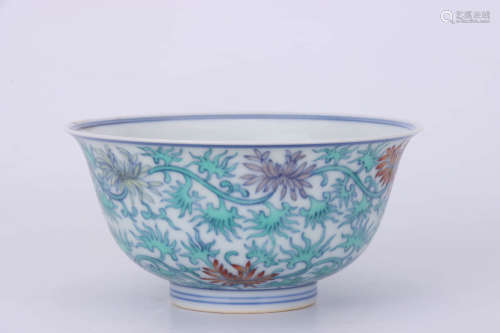 A Chinese Doucai  Twine Pattern Porcelain Bowl