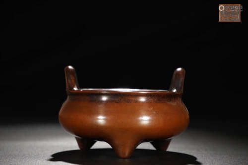 A Chinese Copper Padding Incense Burner