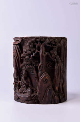A Chinese Eaglewood Brush Pot