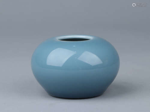 A Chinese Misty Blue Glaze Porcelain Water Pot