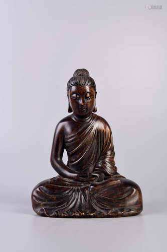 A Chinese Eaglewood Statue of Sakyamuni