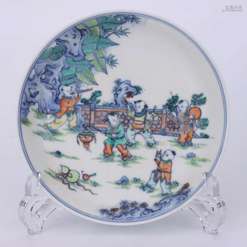 A Chinese Doucai  Porcelain Plate