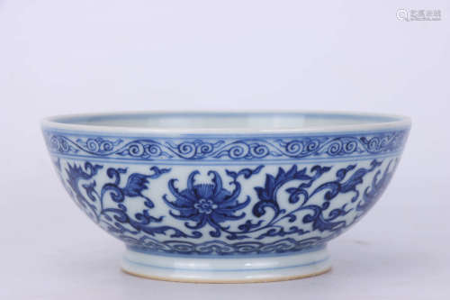 A Chinese Blue and White Twine Pattern Porcelain Bowl