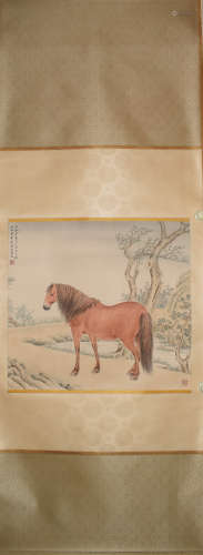 A Chinese Red Horse Painting