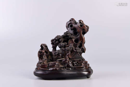 A Chinese Sandalwood Rockery Ornament