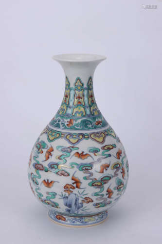 A Chinese Doucai Painted Porcelain Vase