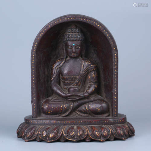 A Chinese Rosewood Statue of Amitabha