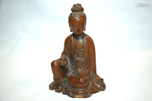 A Chinese Wood Padding Buddha Statue