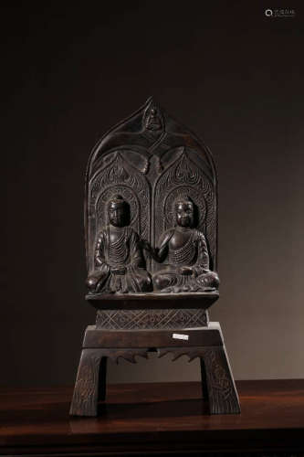 A Chinese Copper Bench  Buddha Statue