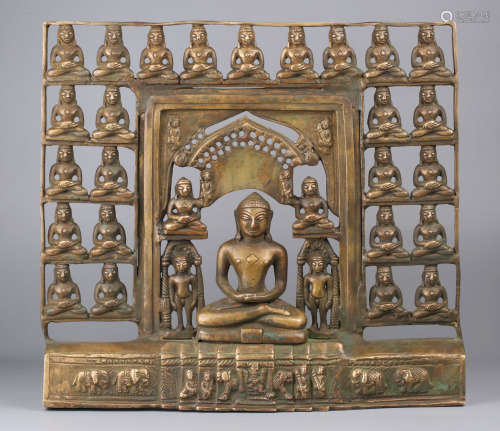 A Chinese Gilded Bronze Buddha Statues Board