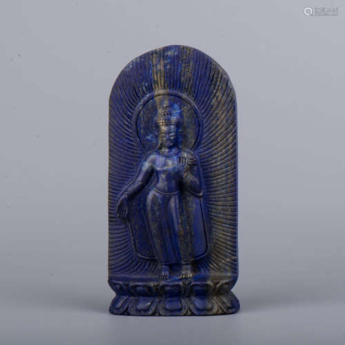 A Chinese Lapis Lazuli Statue of Sakyamuni