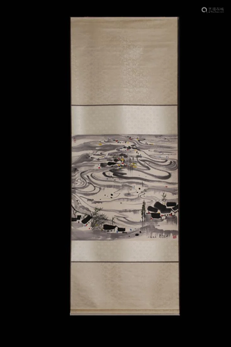 CHINESE HANGING SCROLL PAINTING OF WA…