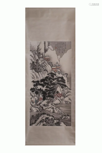 CHINESE PAINTING OF SCHOLARS HIKING IN…