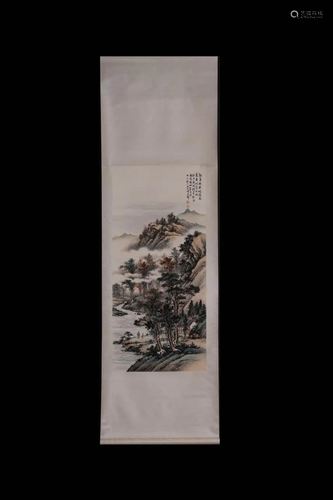 CHINESE PAINTING OF RUNNING RIVER IN M…