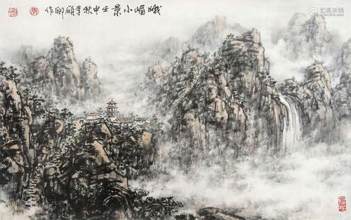 李硕卿峨眉小景1992年作