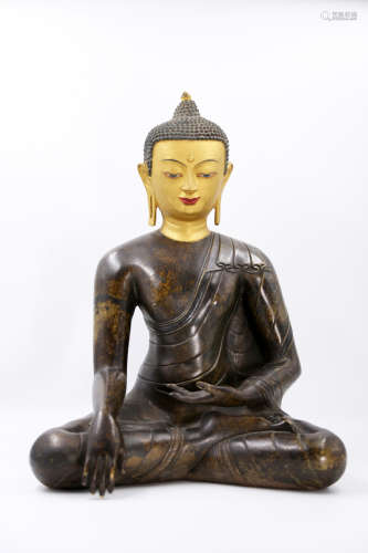 Chinese Qing Dynasty Sakyamuni Sitting Statue