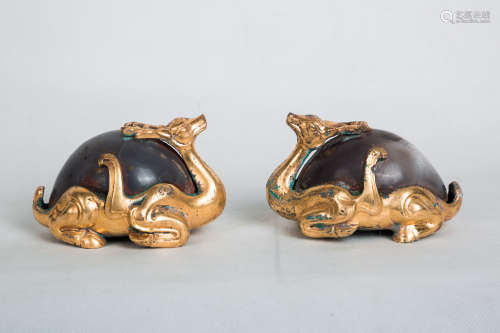 Chinese Copper Gold Gild Decoration