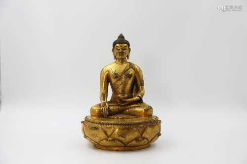 Chinese Copper Shakyamuni Buddha