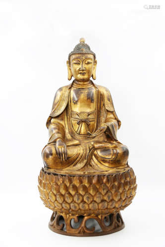 Chinese Ming Dynasty Copper Sakyamuni Buddha
