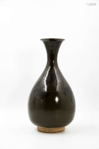 Chinese Ding Kiln Black Glaze Porcelain Bottle