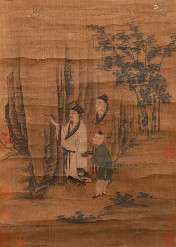 CHINESE PAINTING OF SCHOLARS GATHERING
