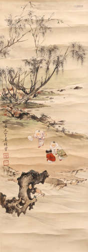 CHINESE PAINTING OF BOYS PLAYING