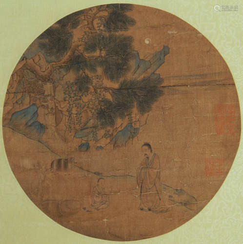 CHINESE PAINTING OF FIGURE IN MOUNTAIN