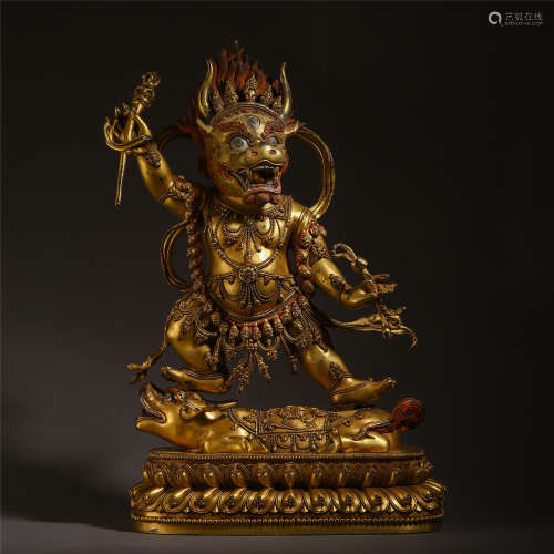 CHINESE TIBETAN GILT BRONZE BUDDHIST