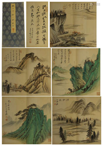 CHINESE PAINTING ALBUM OF MOUNTAIN VIEWS BY ZHANG DAQIAN