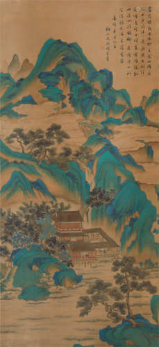 CHINESE SILK HANDSCROLL PAINTING OF MOUNTAIN VIEWS