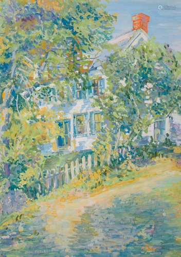 JANE PETERSON, (American, 1876-1965), White House, gouache, sight: 20 3/4 x 14 3/4 in., frame: 32 1/2 x 35 3/4 in.