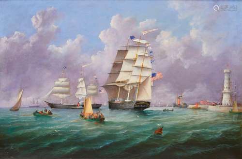 AMERICAN SCHOOL , (19 century), The Emily Augusta, oil on canvas, 24 x 26 in., frame: 29 1/2 x 41 1/2 in.