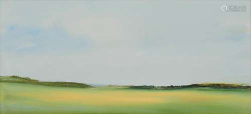 ANNE PACKARD, (American, b. 1933), Shoreline, oil on board, 5 x 10 in., frame: 8 1/2 x 13 1/2 in.