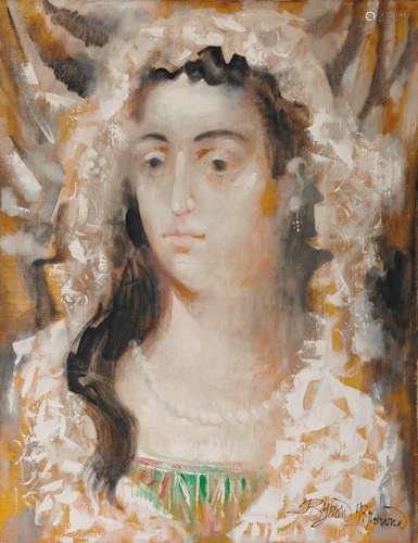 BYRON BROWNE, (American, 1907-1961), The Bride, 1960, oil on canvas, 26 x 20 in.