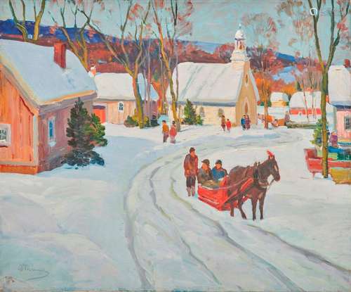 ANTHONY THIEME, (American, 1888-1954), Mountain Valley in Winter, oil on canvas, 25 x 30 in.