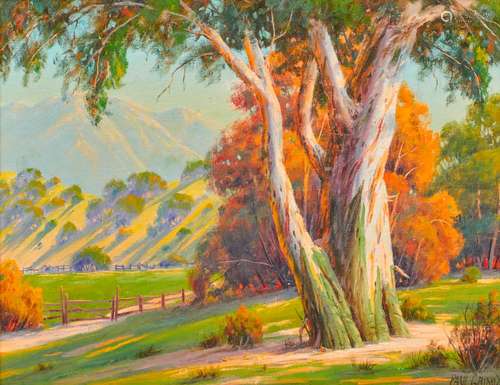 PAUL GRIMM, (American, 1891-1974), California Vista, 1963, oil on canvasboard, 16 x 20 in., frame: 25 x 29 in.