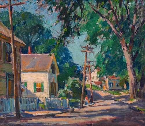 EMILE GRUPPE, (American, 1896-1978), Street View, oil on canvas, 18 x 20 in., frame: 21 1/2 x 23 1/2 in.